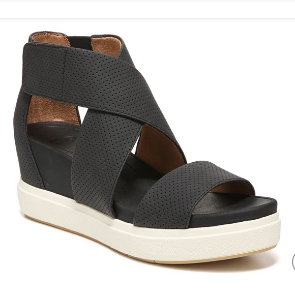 Dr. Scholl's Shoes - Dr. Scholl’s Sheena platform wedge strappy sandal black women’s shoe size 7 Med